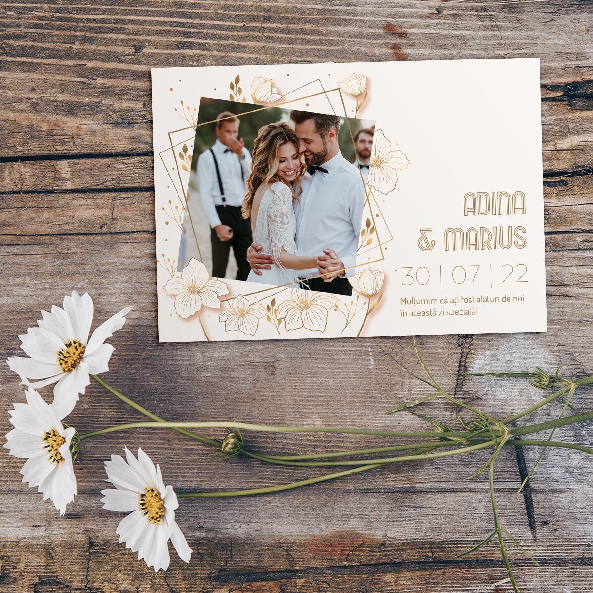 Individuell gestalteter Magnet (10 x 7 cm) mit Foto und Text – Hochzeitsgeschenk