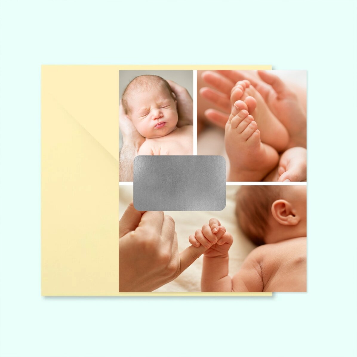 Abkratzbarer Magnet, 10 x 12 cm, individuell gestaltet mit 3 Fotos und einer Botschaft