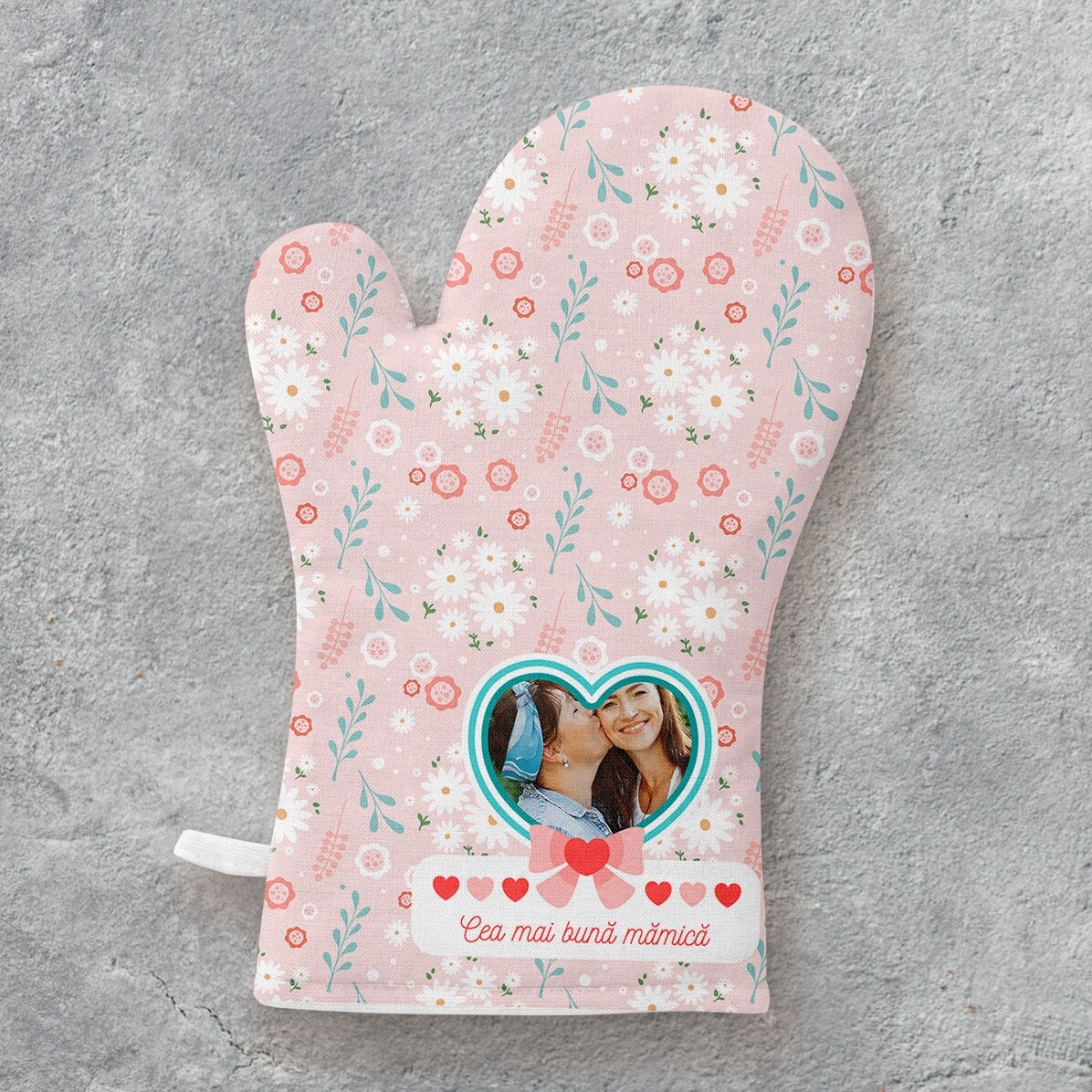Personalisierter Topflappen mit Foto und Text – Die beste Mama