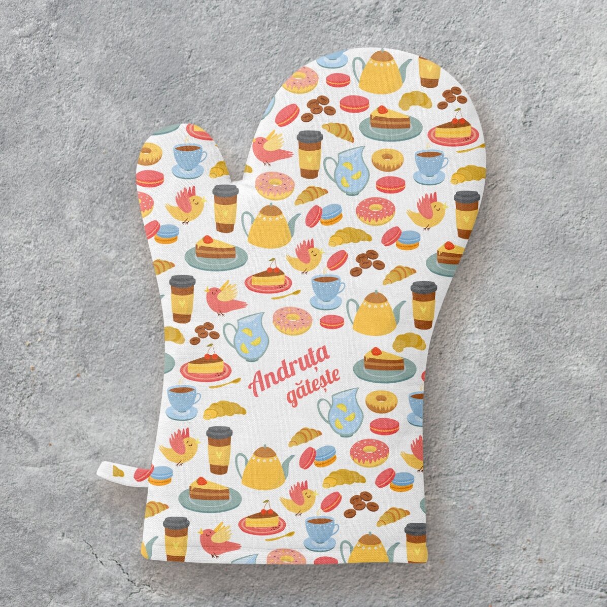 Personalisierter Küchenhandschuh mit Text – Modell „Cookies“