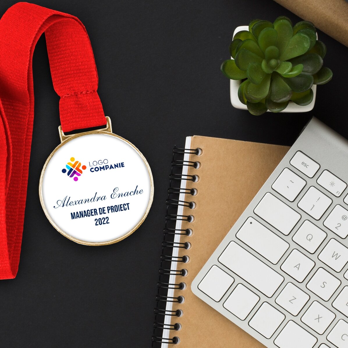 Personalisierte Medaille mit Logo und Text