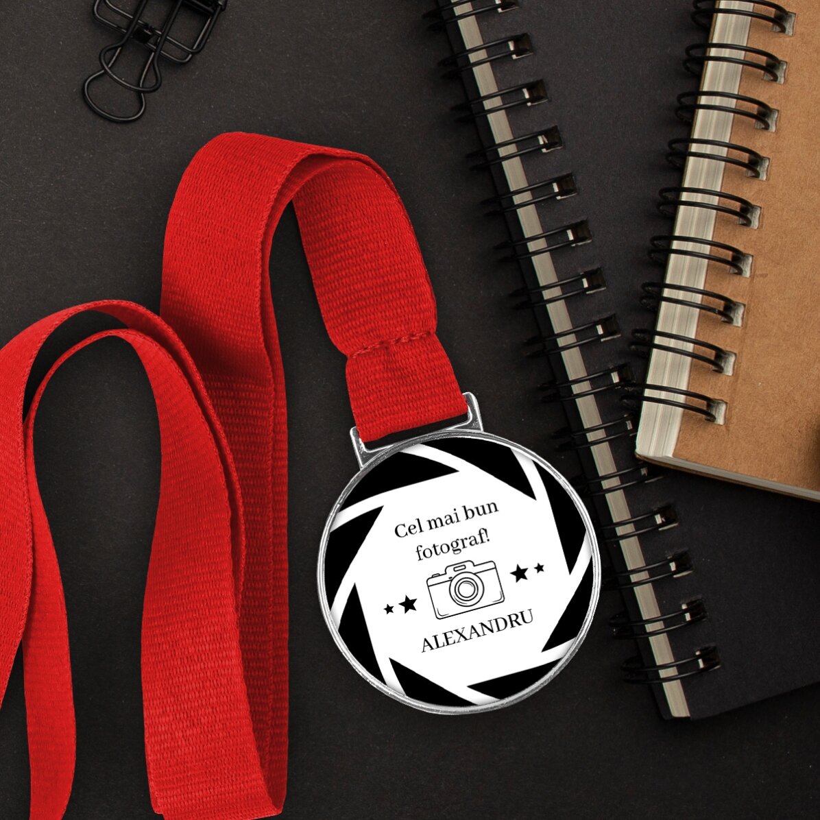 Personalisierte Medaille mit Botschaft – Fotograf