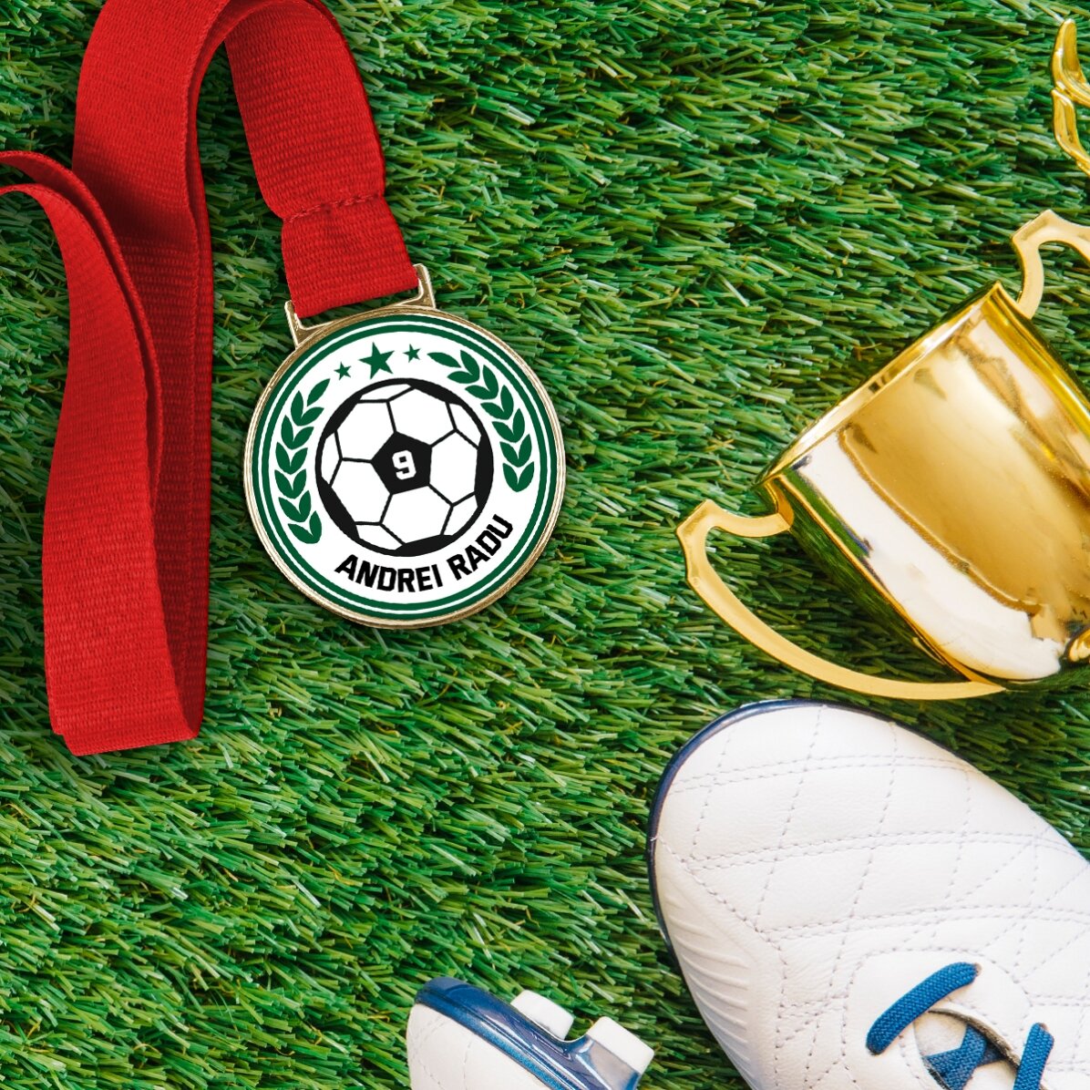 Personalised medal with text - Football