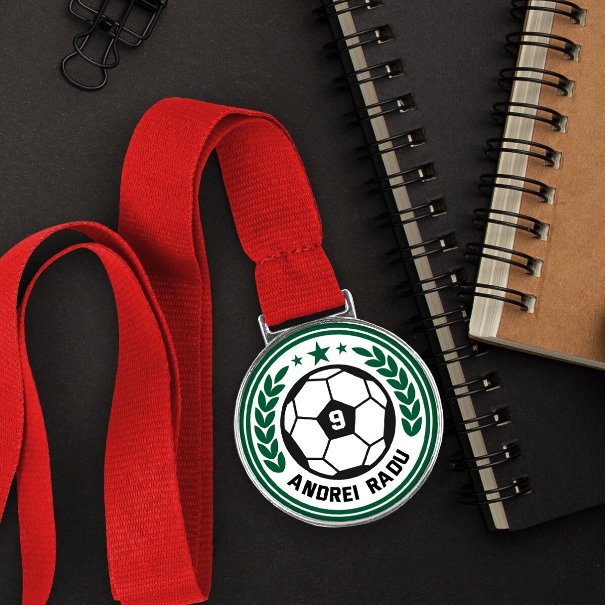 Personalised medal with text - Football