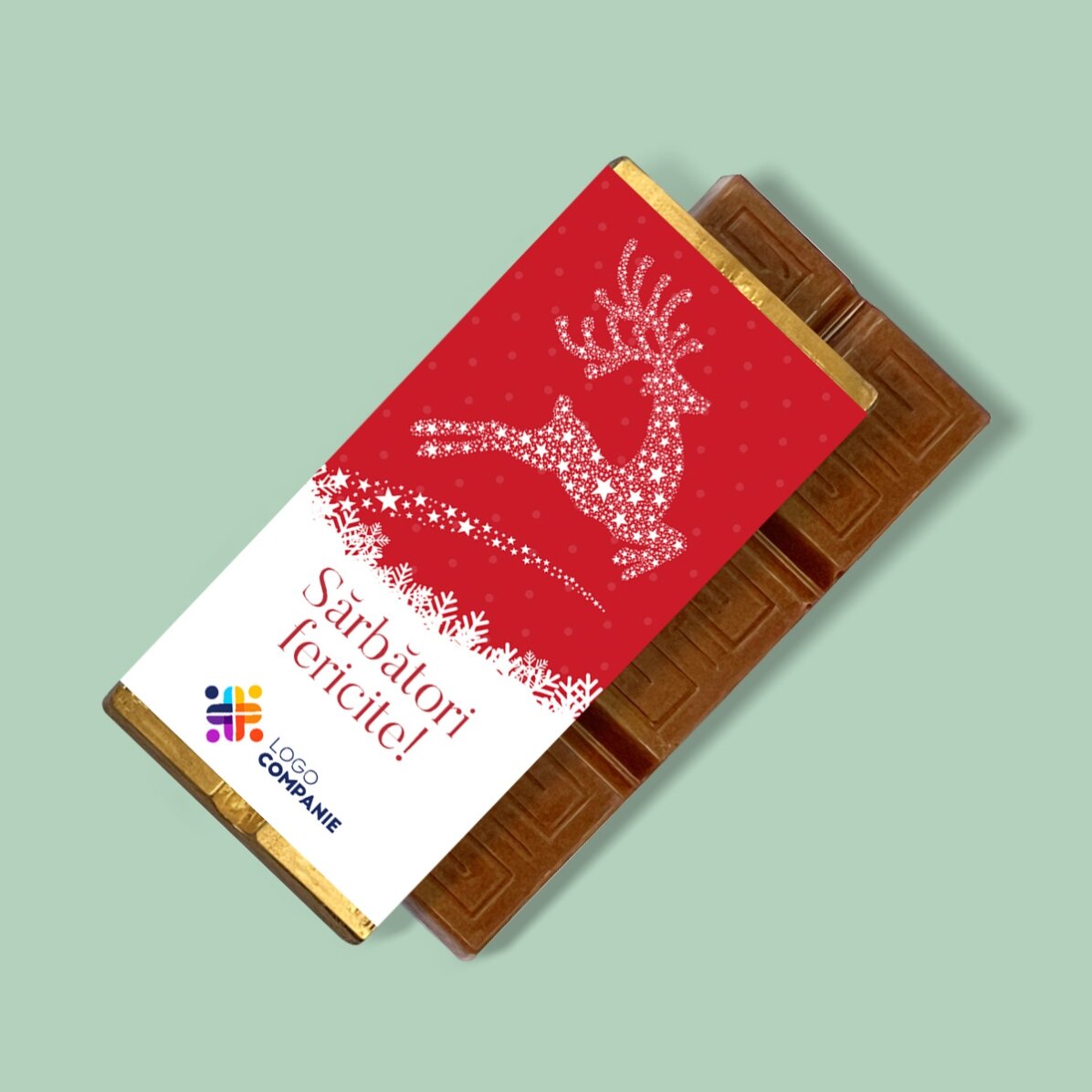 Personalisierte Mini-Schokoladentafel mit Logo und Botschaft – Weihnachtszauber