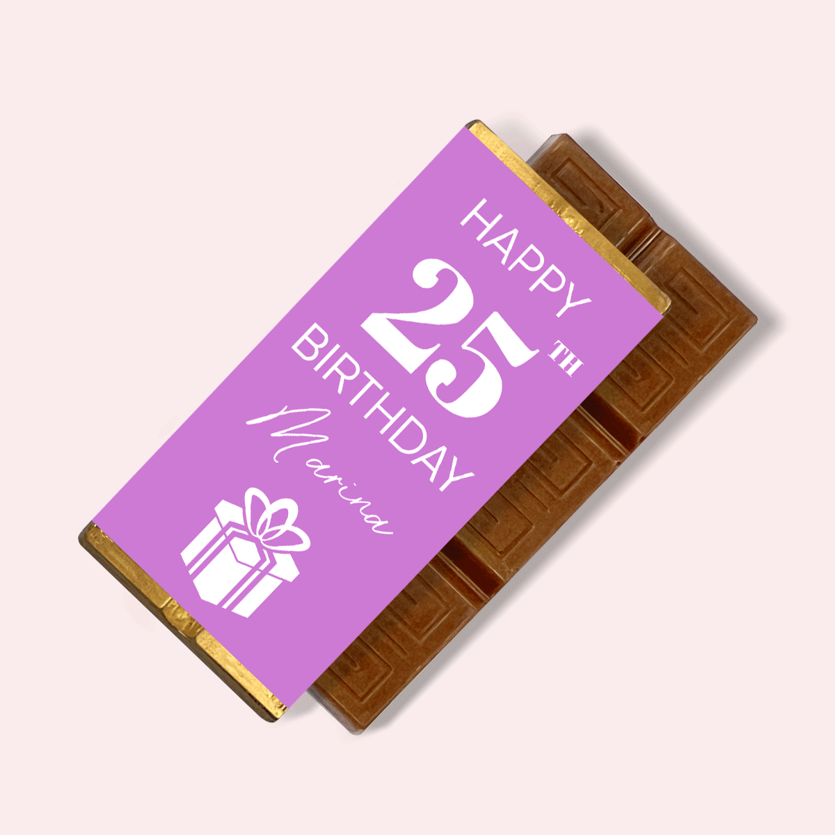 Personalisierte Mini-Schokoladentafel mit Grußtext – Happy Birthday