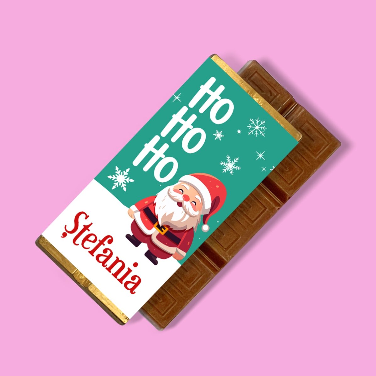 Personalisierte Mini-Schokoladentafel mit Namen – Ho ho ho