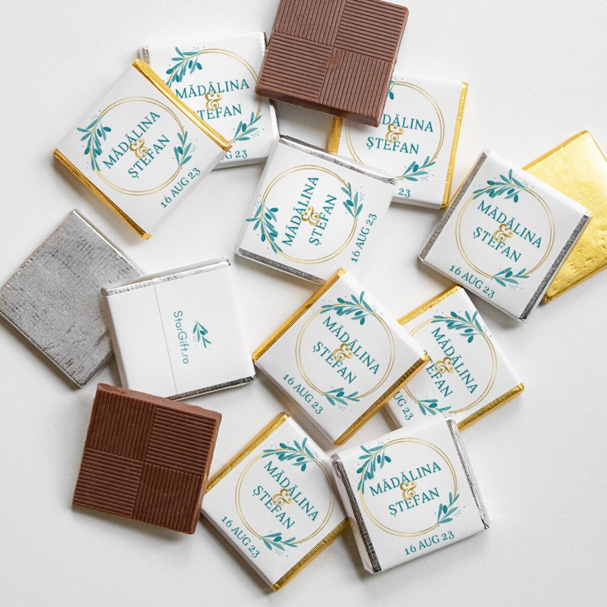 Mini chocolate favour personalised with message - Elegant