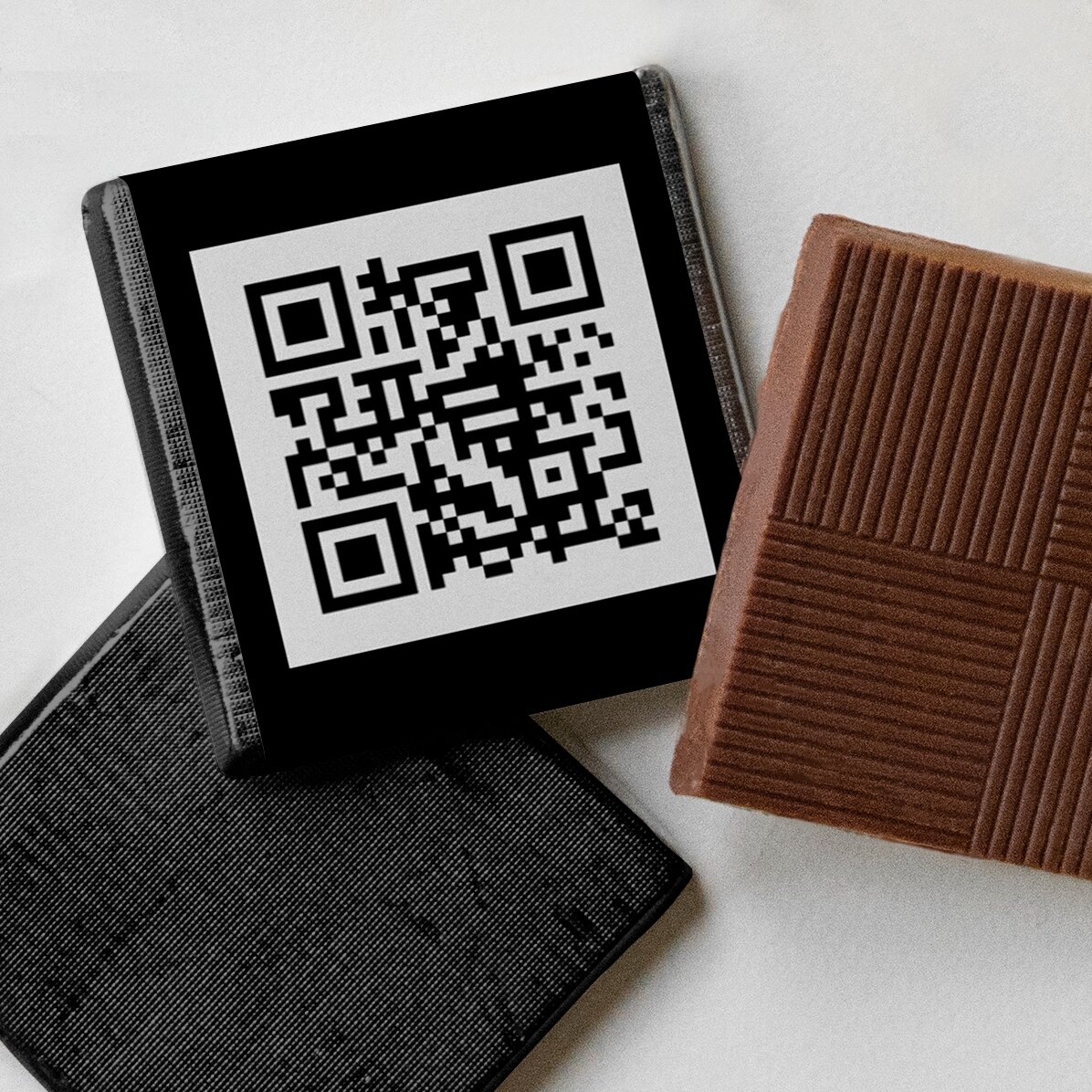 Personalisierte Mini-Schokolade mit QR-Code