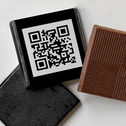 Personalisierte Mini-Schokolade mit QR-Code