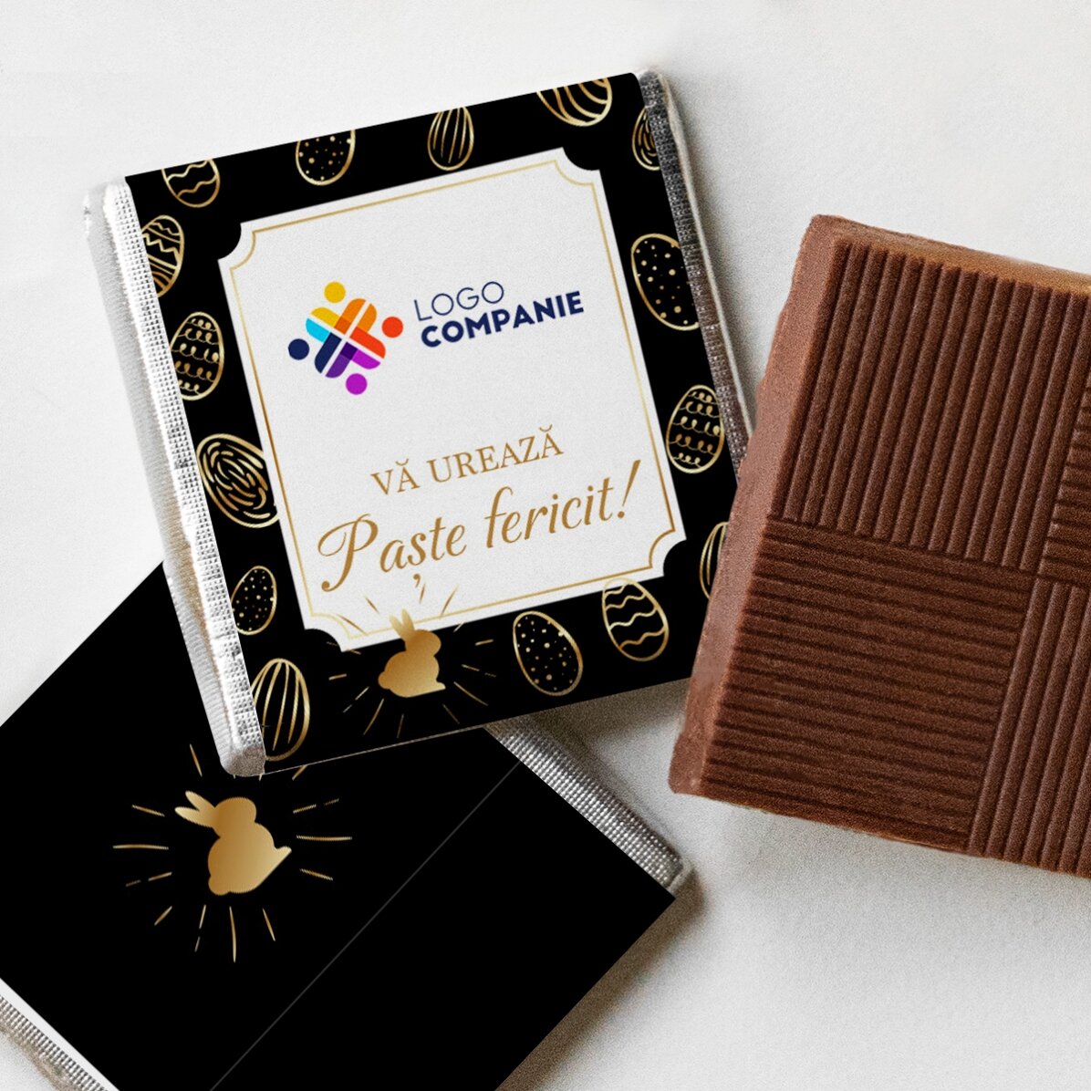 Personalisierte Mini-Schokolade mit Logo und Botschaft – Ostereier