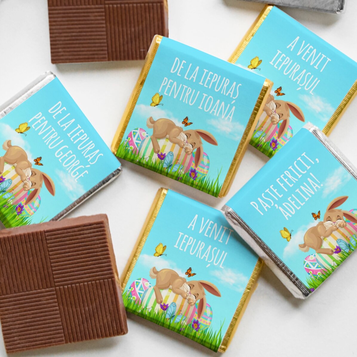 Personalisierte Mini-Schokolade mit Ostergruß