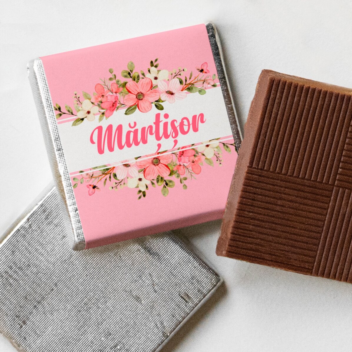 Personalisierte Mini-Schokolade mit Namen – Frühlingsblumen