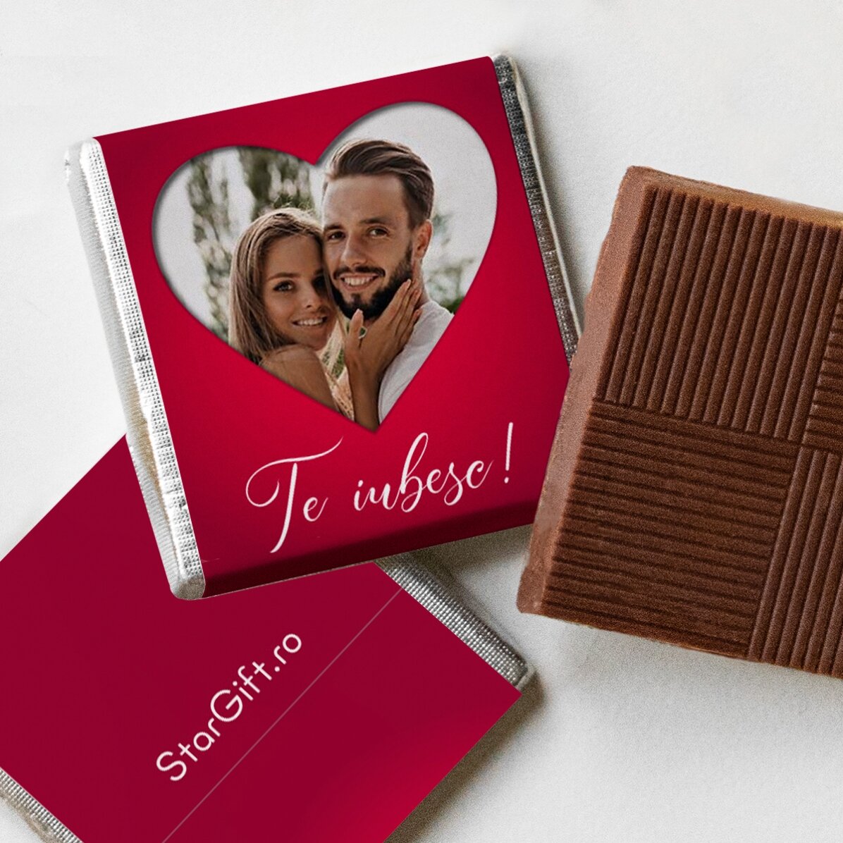 Personalisierte Mini-Schokolade mit Foto und Text – Herz