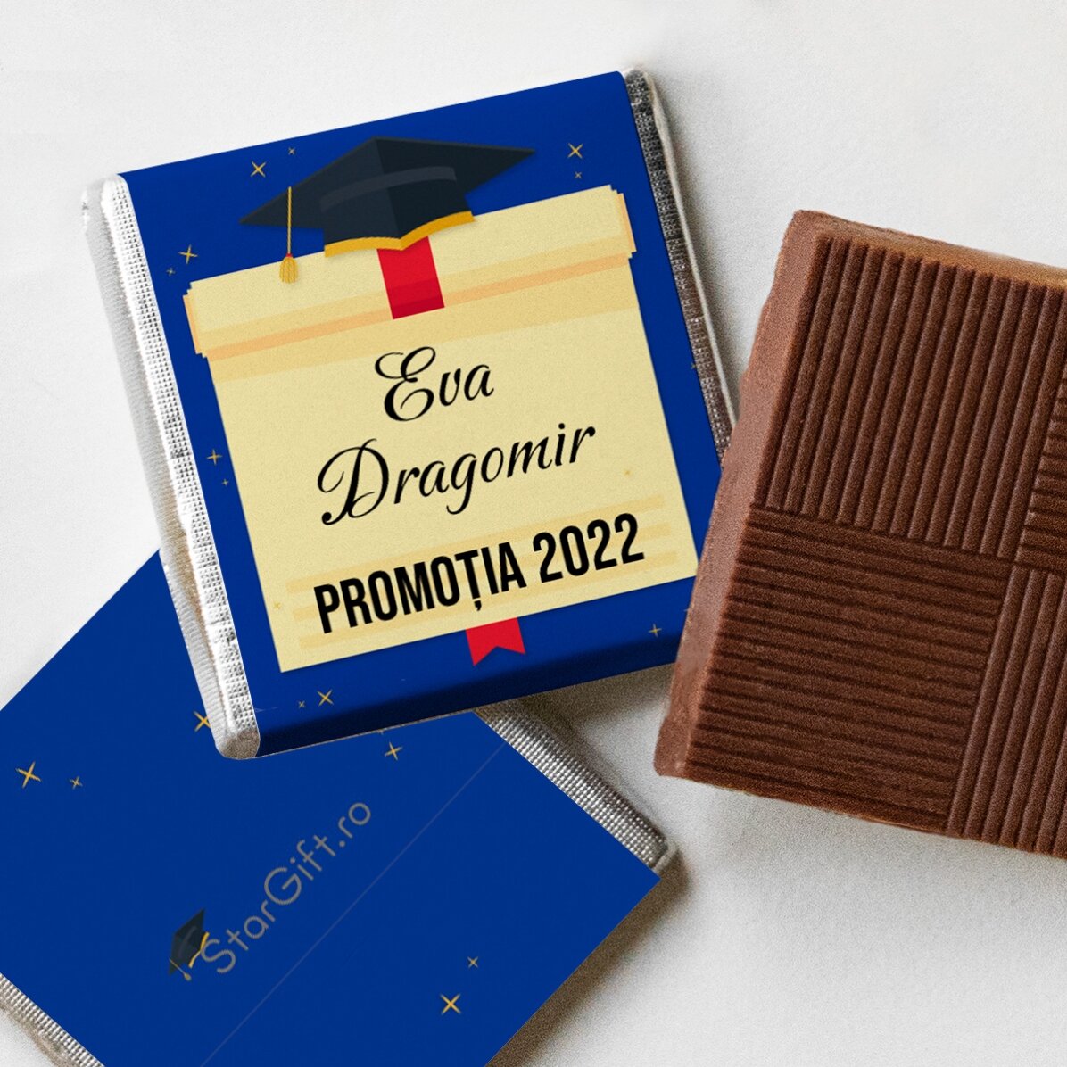 Personalisierte Mini-Schokolade mit Text – Schulabschluss