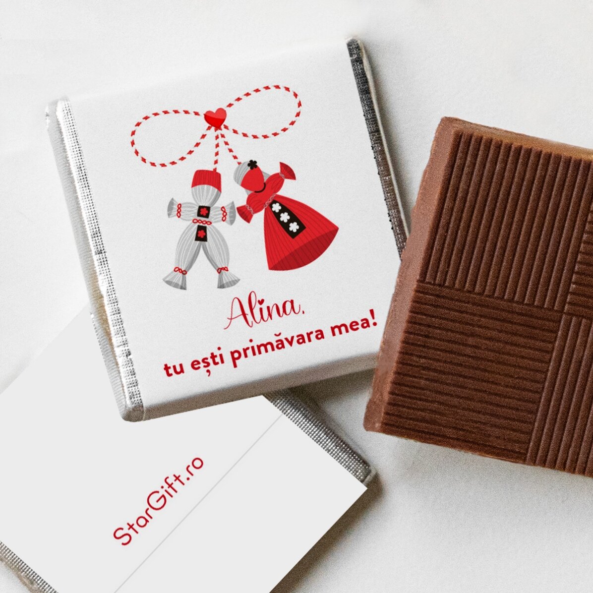 Personalisierte Mini-Schokolade mit Liebesbotschaft