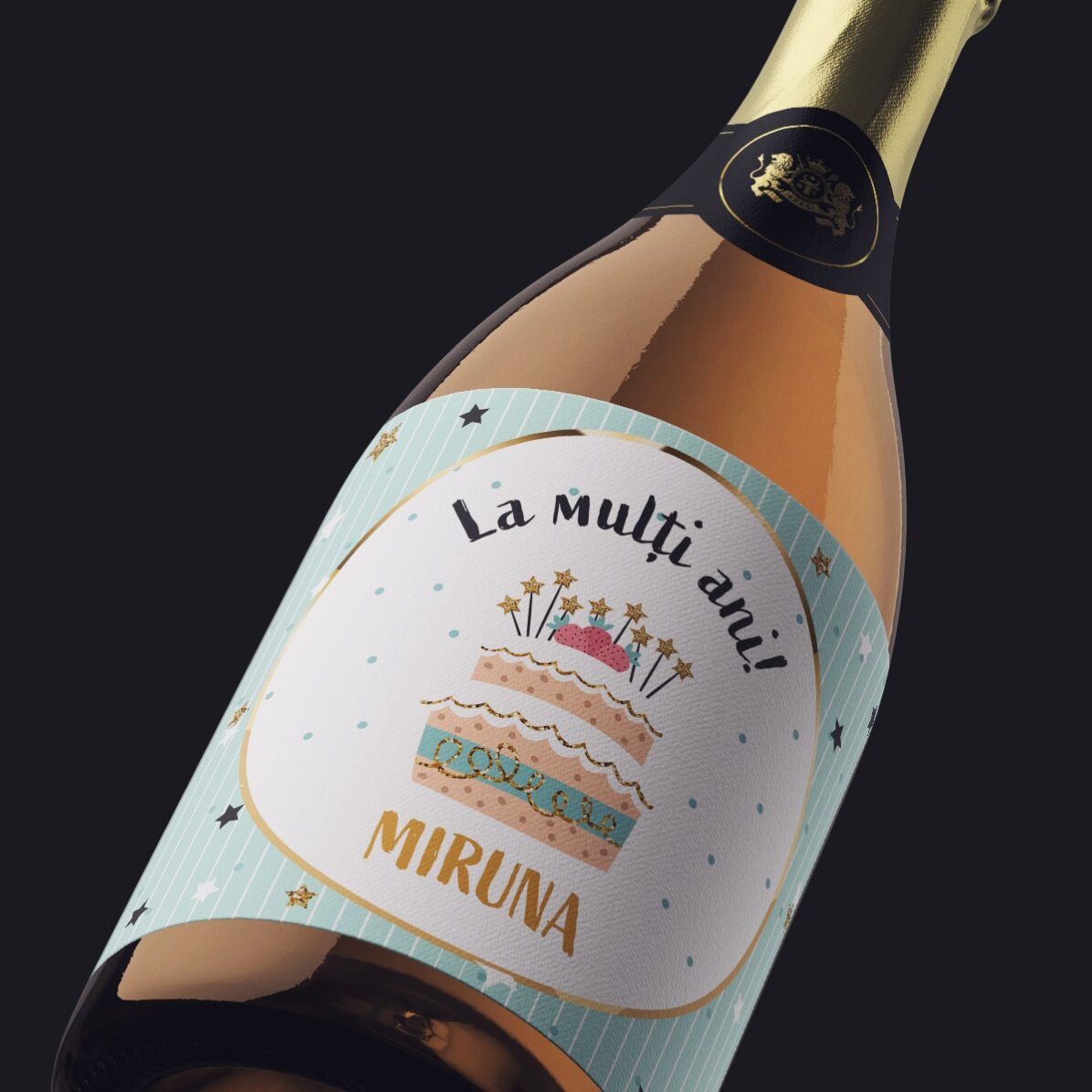 Personalisierte Mini-Flasche Sekt zum Geburtstag – Happy Birthday!