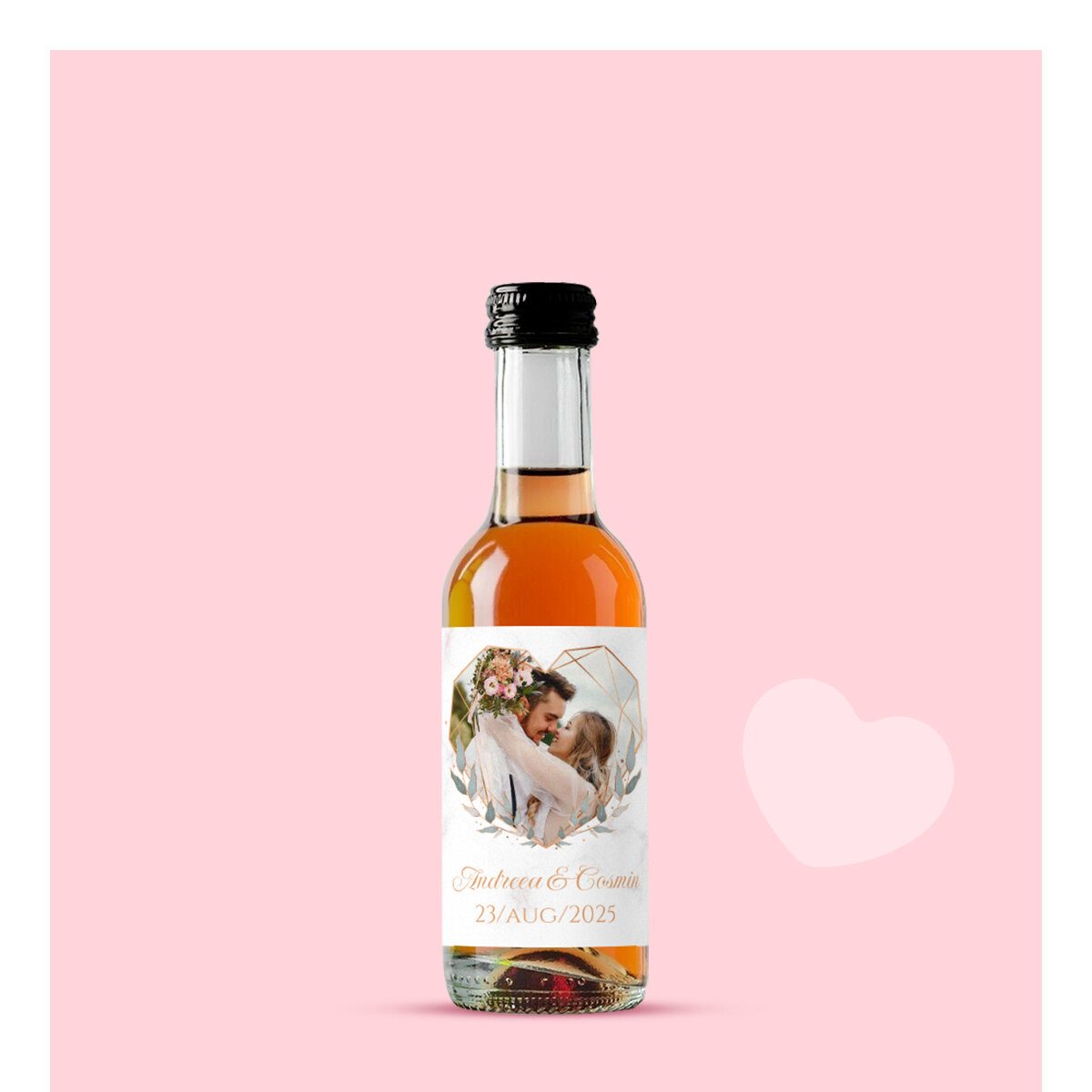 Personalisierte Mini-Weinfläschchen zum Valentinstag