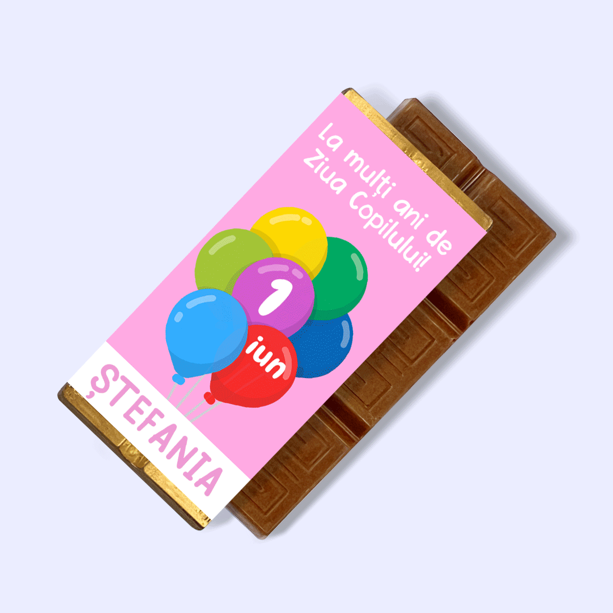 Personalisierte Mini-Schokoladentafel für Kinder mit Botschaft – Luftballons