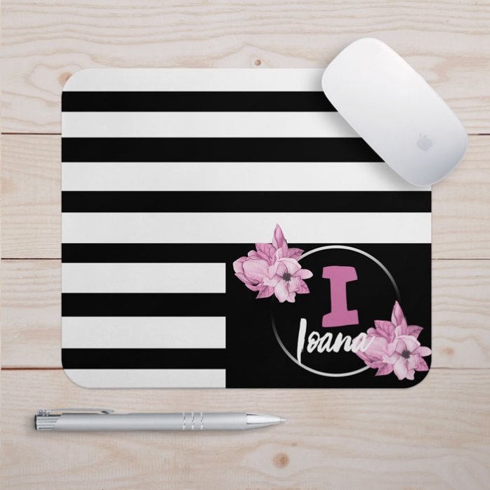 Personalised mouse pad with initial and name - Magnolia