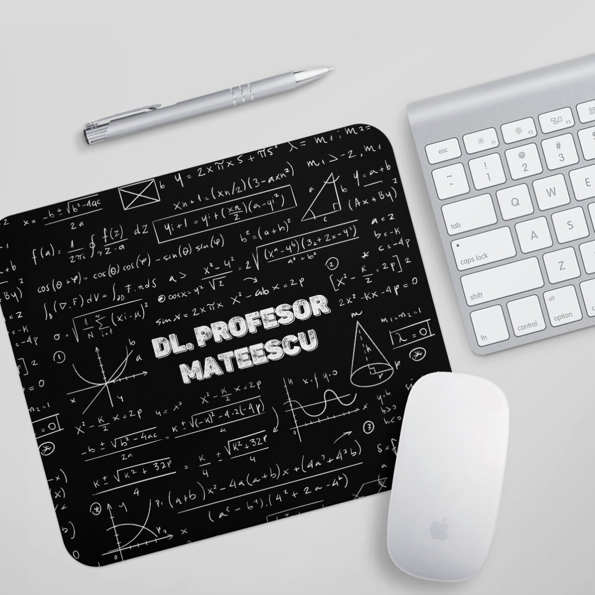 Individuell gestaltetes Mauspad mit Namen – Mathematiklehrer