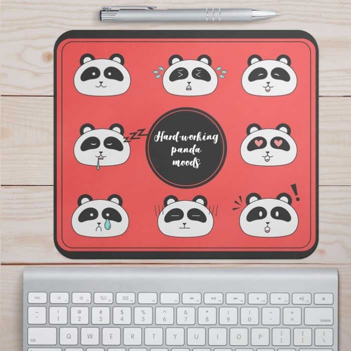 Individuell gestaltetes Mauspad mit Text – Panda