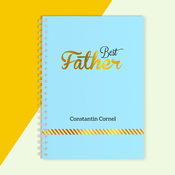 Personalisiertes Notizbuch – „Best Father“, Blau