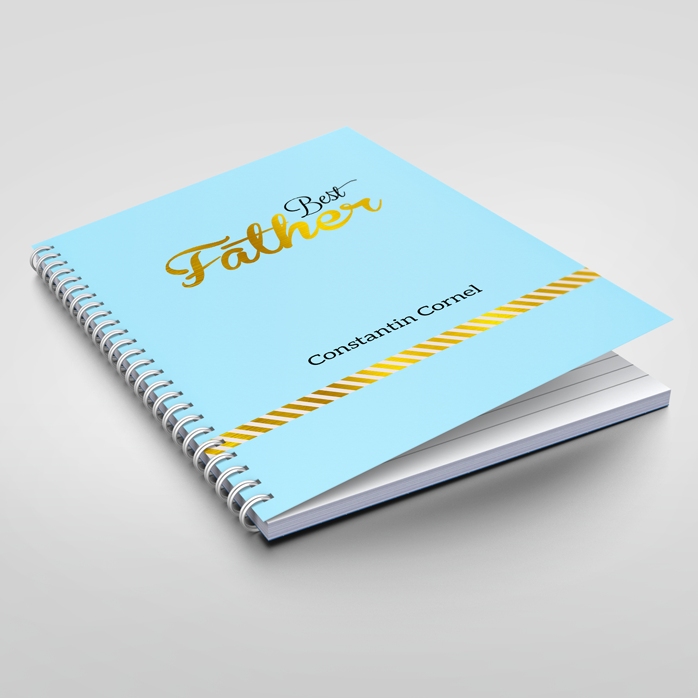 Personalisiertes Notizbuch – „Best Father“, Blau