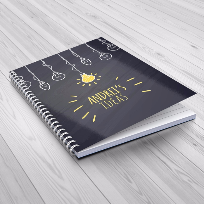 Personalisiertes Notizbuch – Bright Ideas