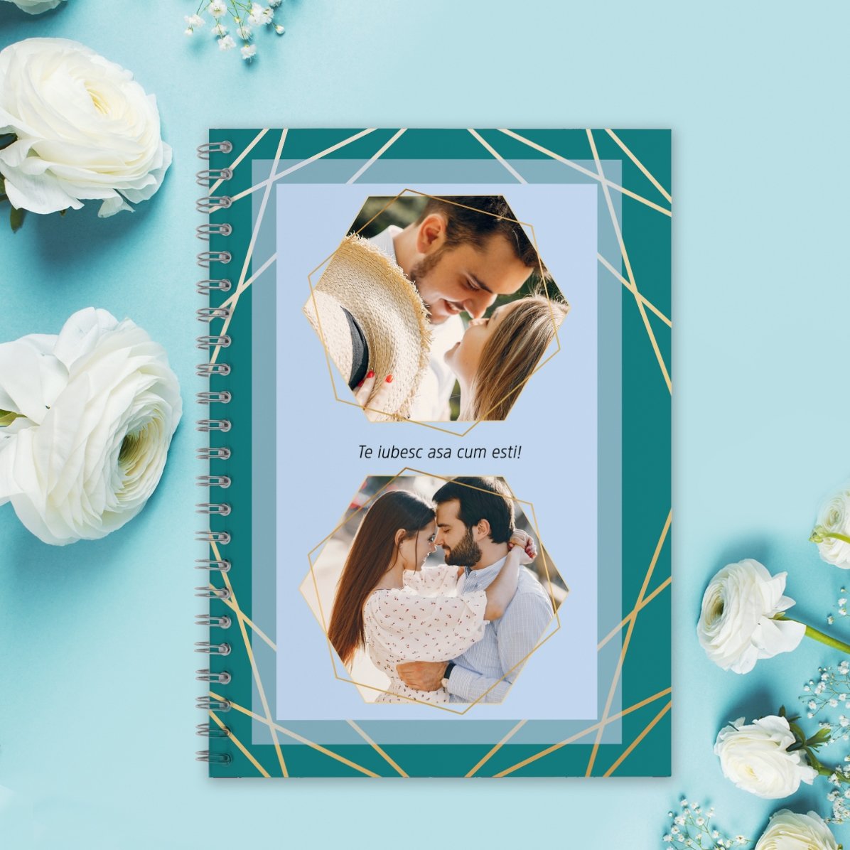 Personalisiertes Notizbuch mit 2 Fotos und Text – Feelings