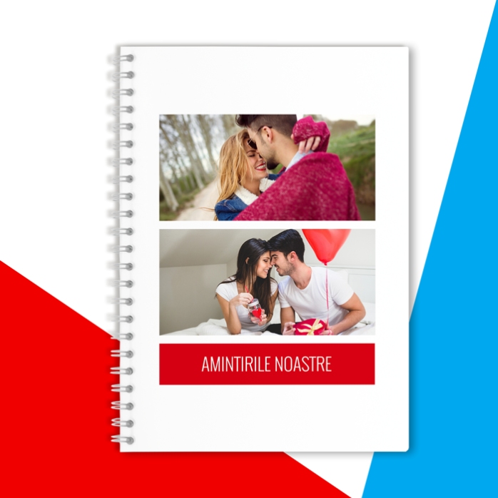 Personalisiertes Notizbuch mit 2 Fotos und Text