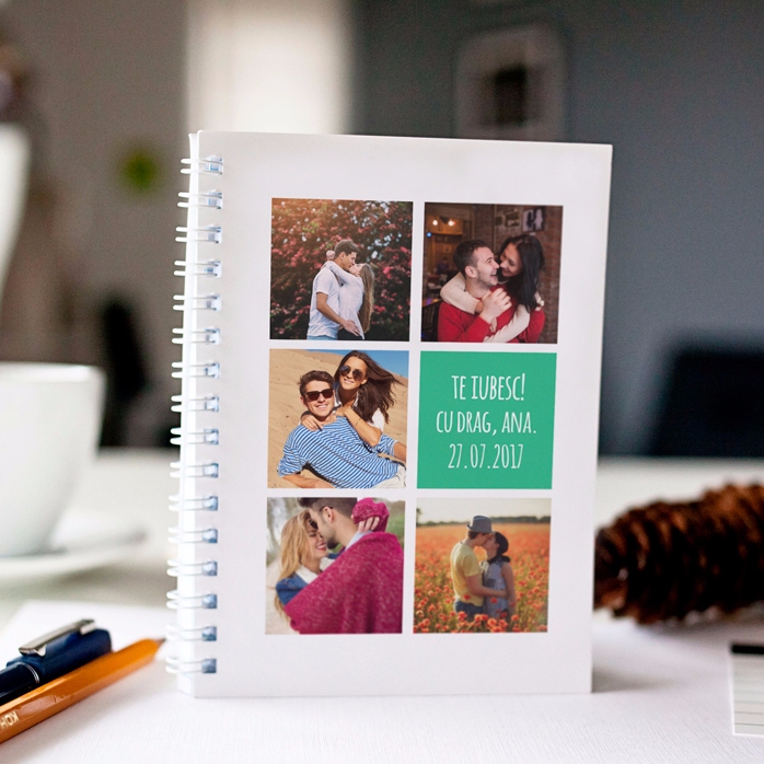 Personalisiertes Notizbuch mit 5 Fotos und Text