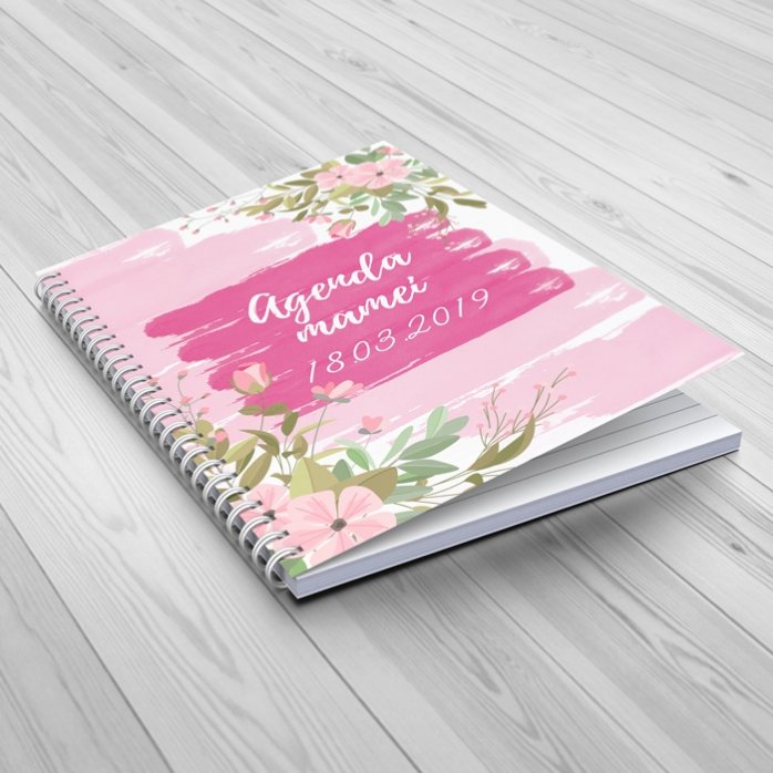 Personalised notebook with flowers - Mum