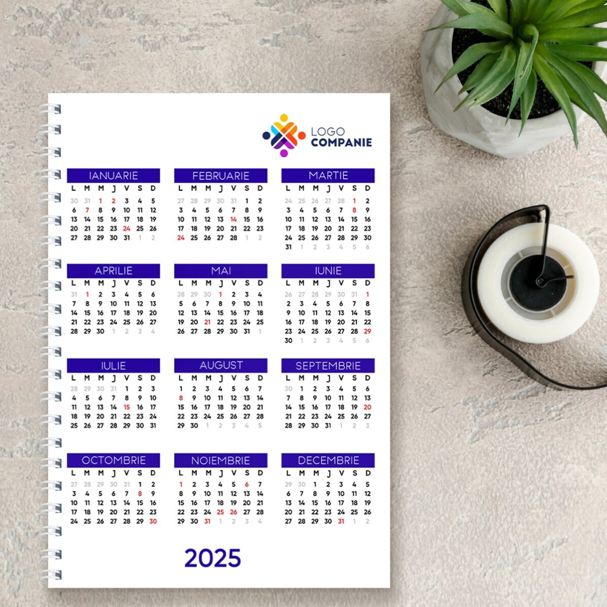 Personalisiertes Notizbuch mit Logo – Kalender