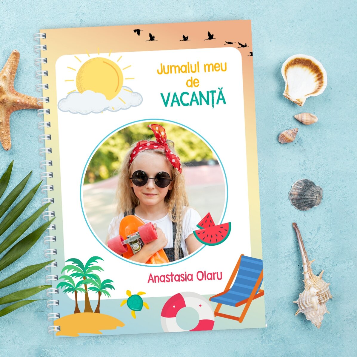Personalisiertes Notizbuch mit Foto und Text – Urlaubstagebuch
