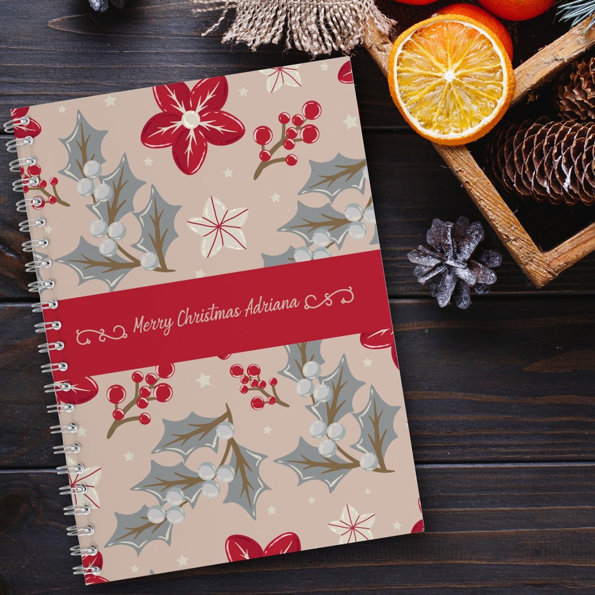 Personalisiertes Notizbuch mit Text – Weihnachten