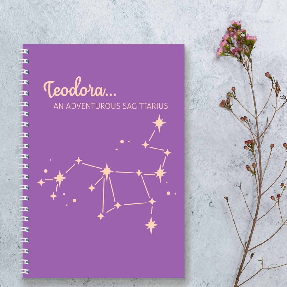 Personalised notebook with text - Sagittarius