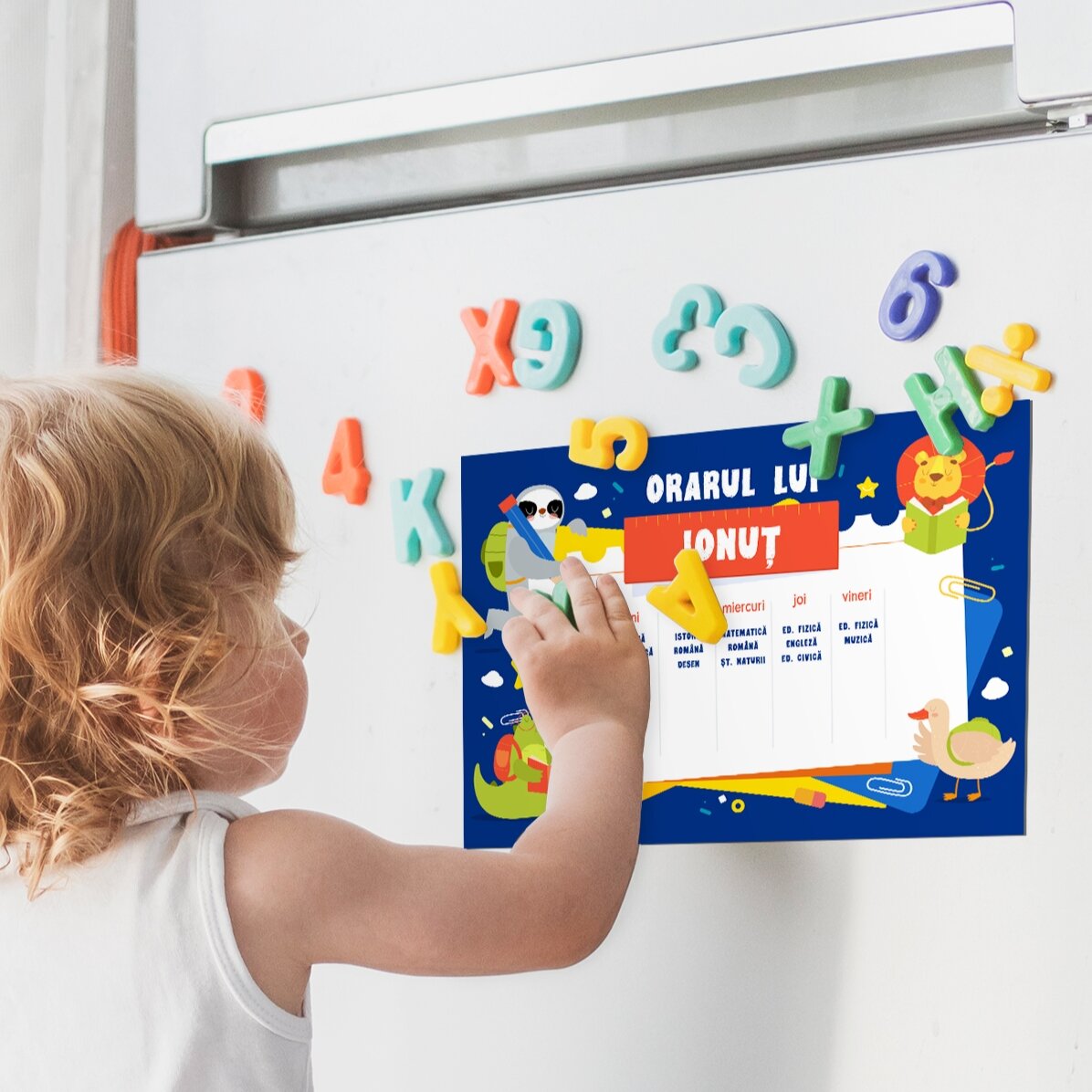 Personalised timetable with text - Animals