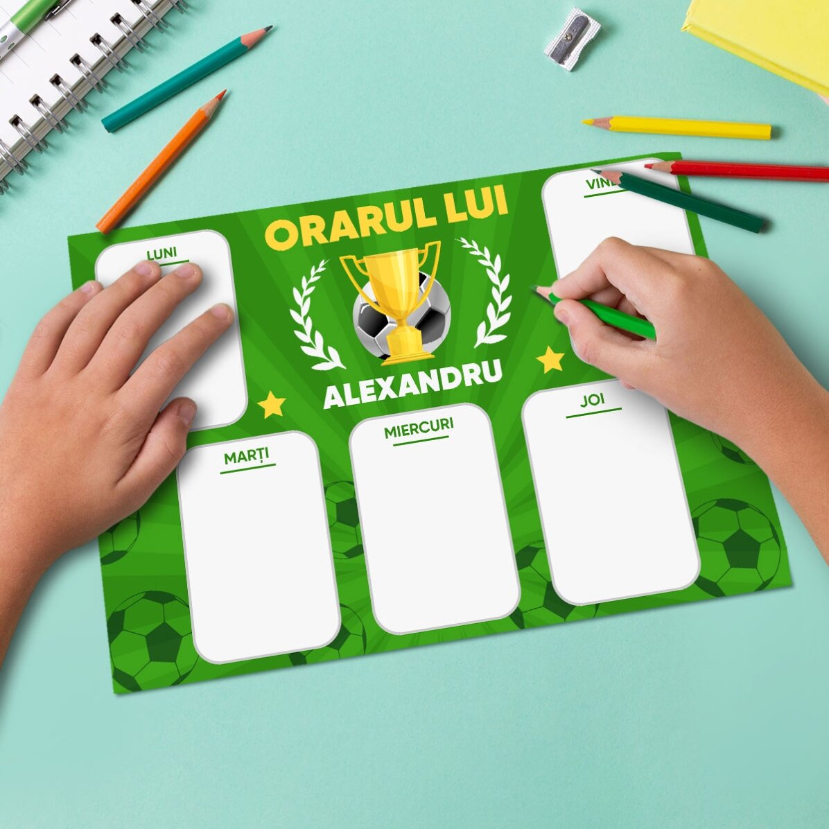 Customised timetable with text - Champion