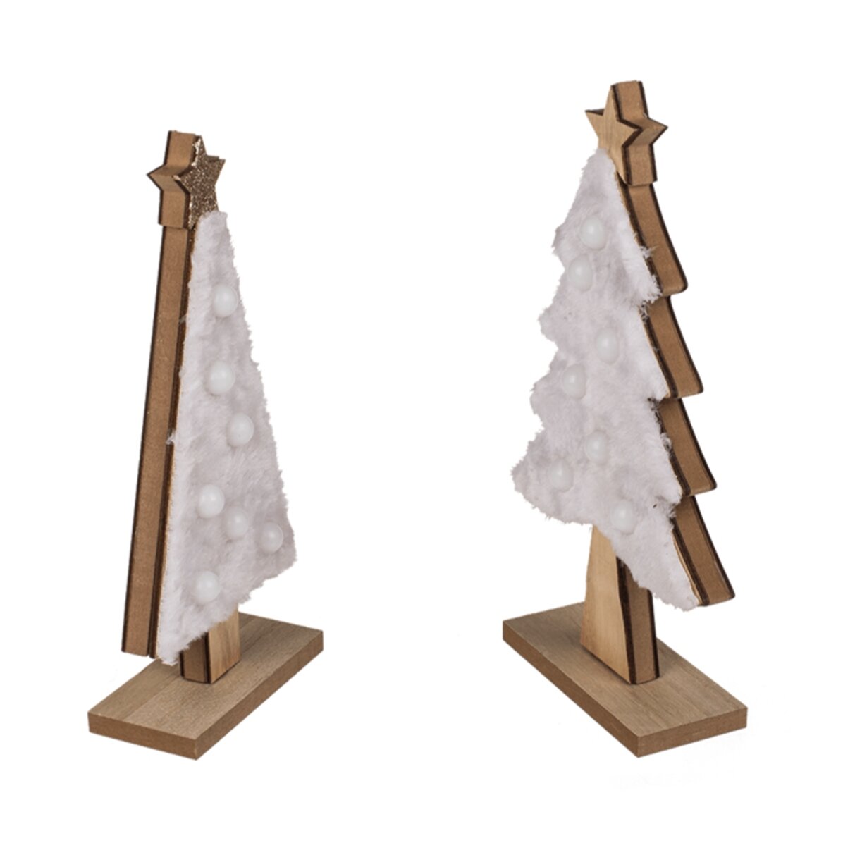 Holzornament – Weihnachtsbäumchen mit Lichtern