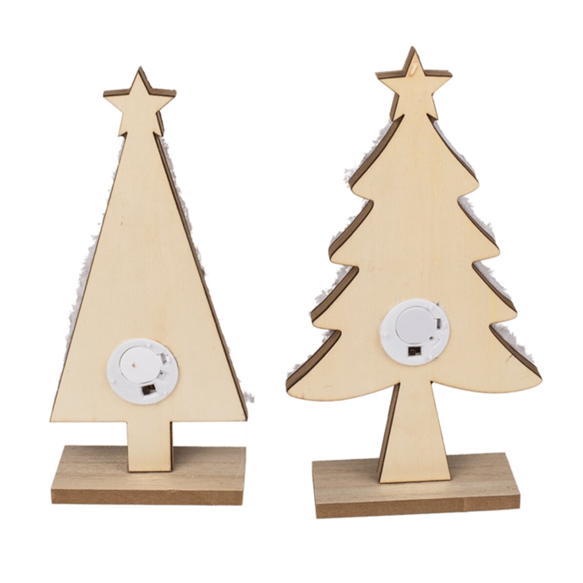 Holzornament – Weihnachtsbäumchen mit Lichtern