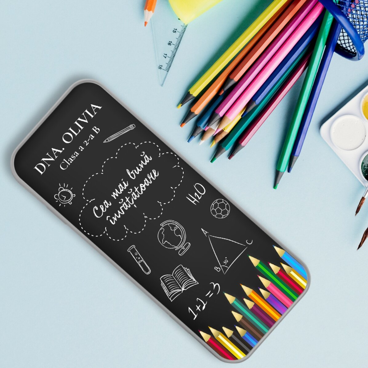 Personalised pencil case with text - Best teacher