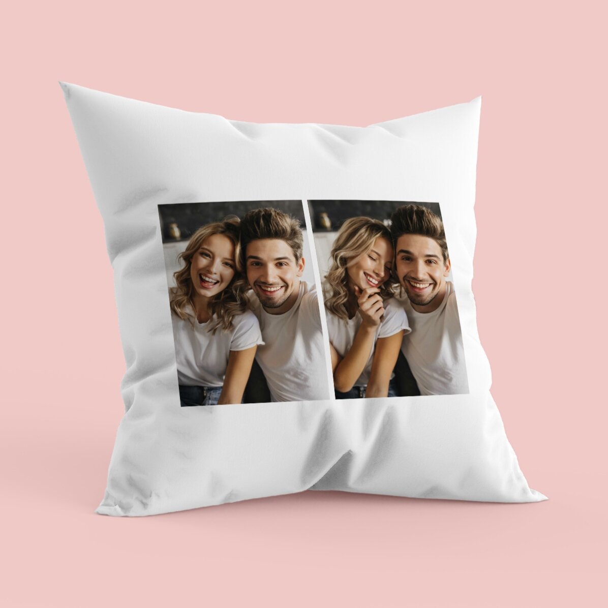 Personalisiertes Kissen mit 2 Porträtfotos