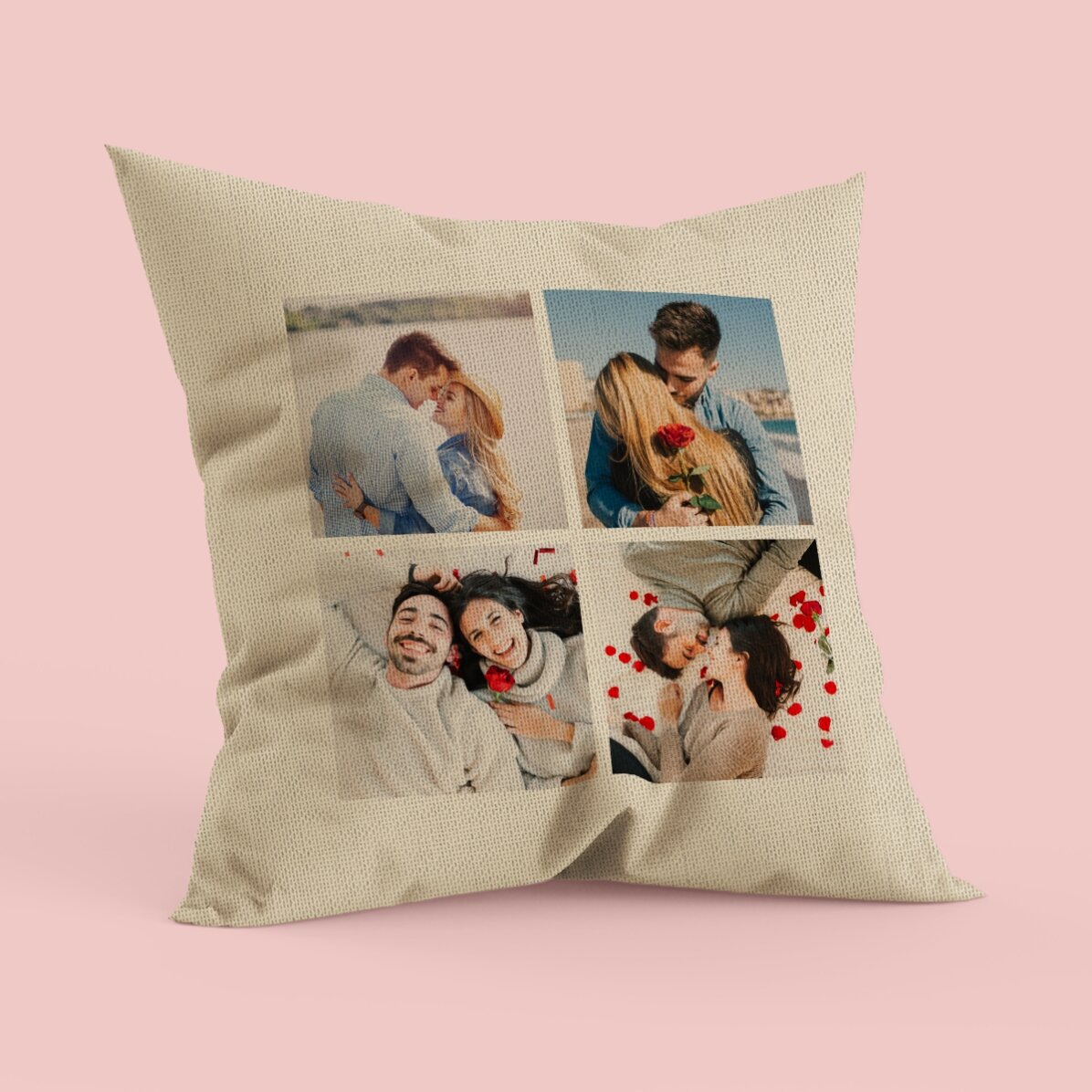 Personalised cushion with 4 photos - In