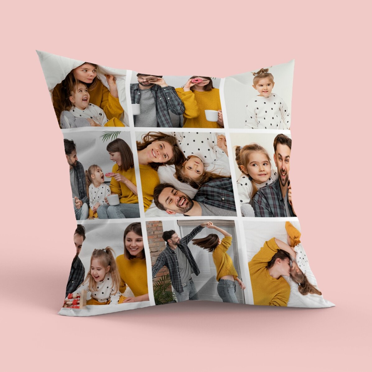 Personalisiertes Kissen mit 9 Fotos – großes Format