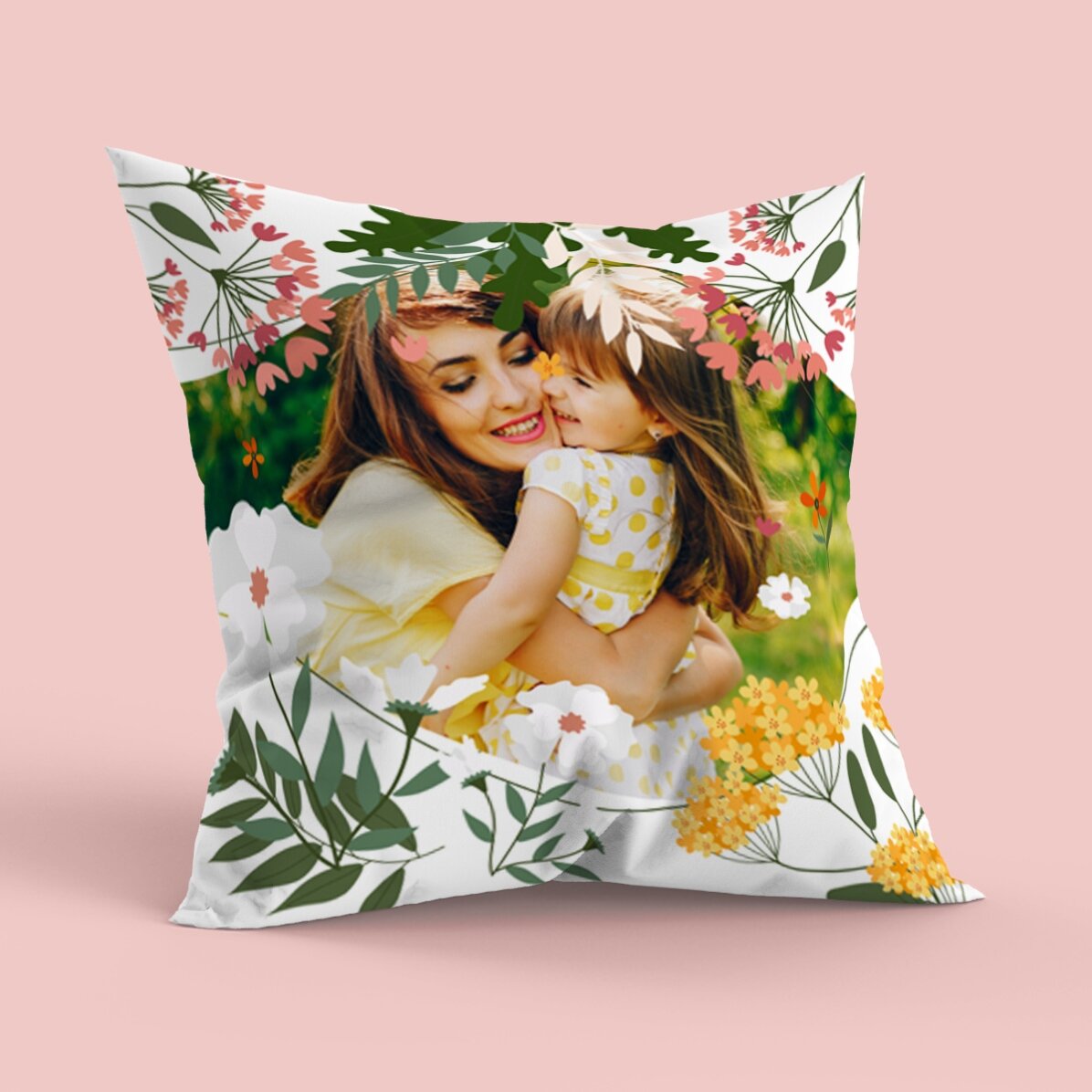 Personalisiertes Kissen mit Foto, großes Format – Hello Spring