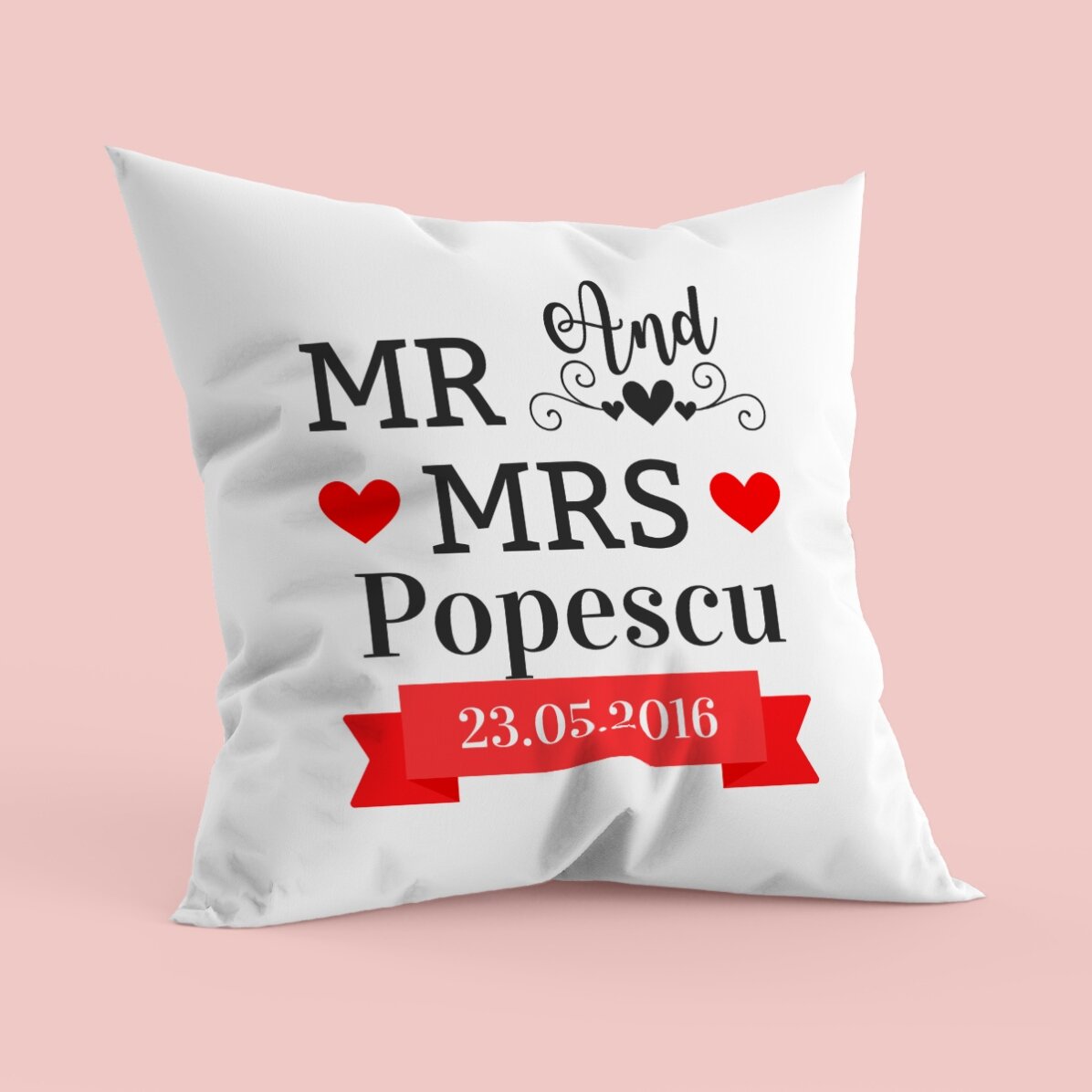 Personalisiertes Kissen für Paare – Mr and Mrs