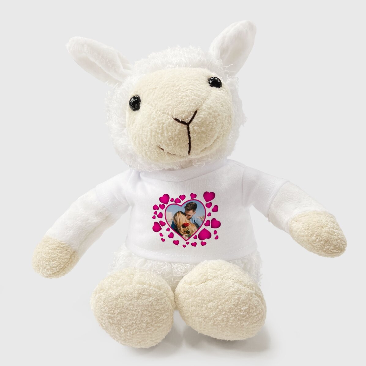 Plus customised sheep with pink hearts and a photo