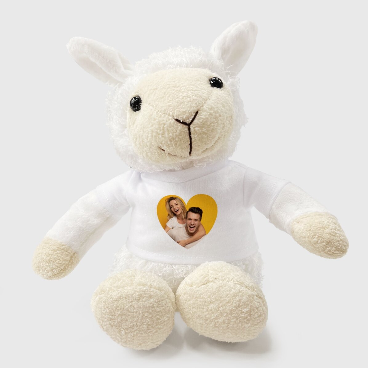 Personalisiertes Schaf mit Foto – Herz-Motiv