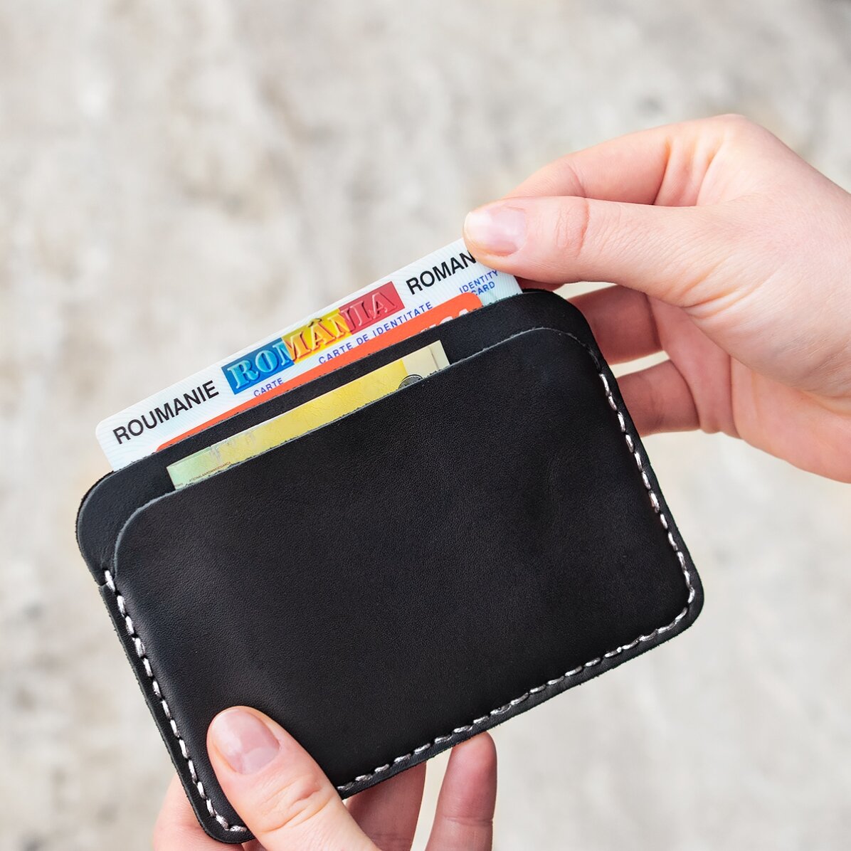 Personalised coloured leather wallet with logo
